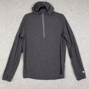Meriwool Layers Shirt Mens XL Gray Merino 190 Base Layer Long Sleeve Hoodie